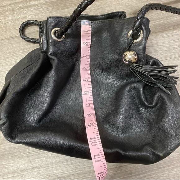 FURLA Drawstring Leather Hobo Black Bag - Picture 9 of 9